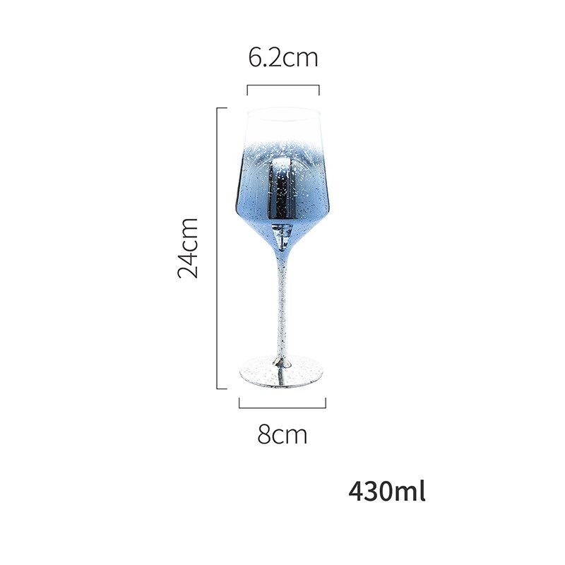 Color Starry Sky Pink Goblet Crystal Champagne Glass Wedding Wine Glass Party Nordic Home Cocktail Glass: A 430ml