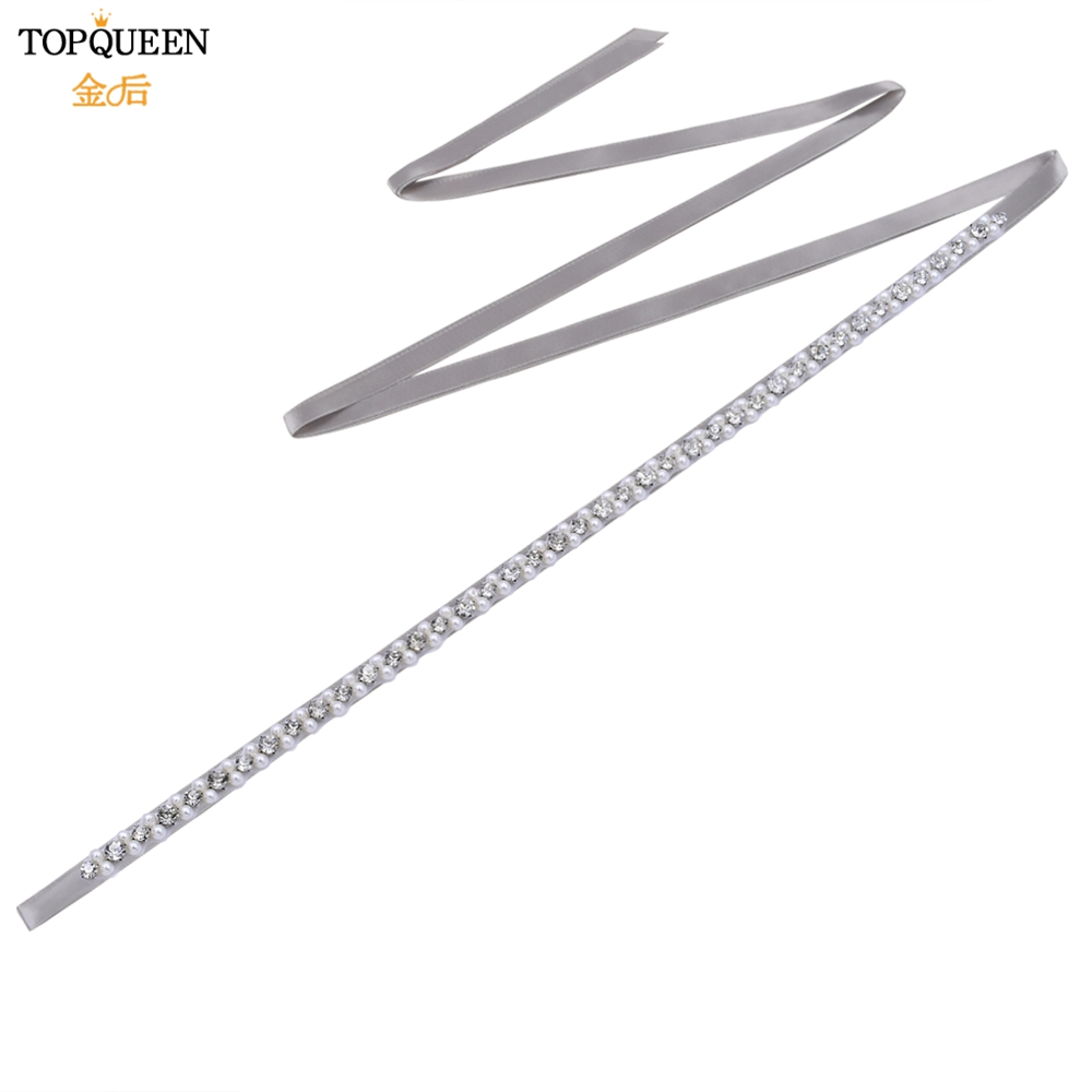 TOPQUEEN Bruid Riem Zilveren Diamanten Bruiloft Riem Banket Party Parel Jurk Accessoires Bruiloft Gast Bruidsmeisje Accessoires S381: Goud