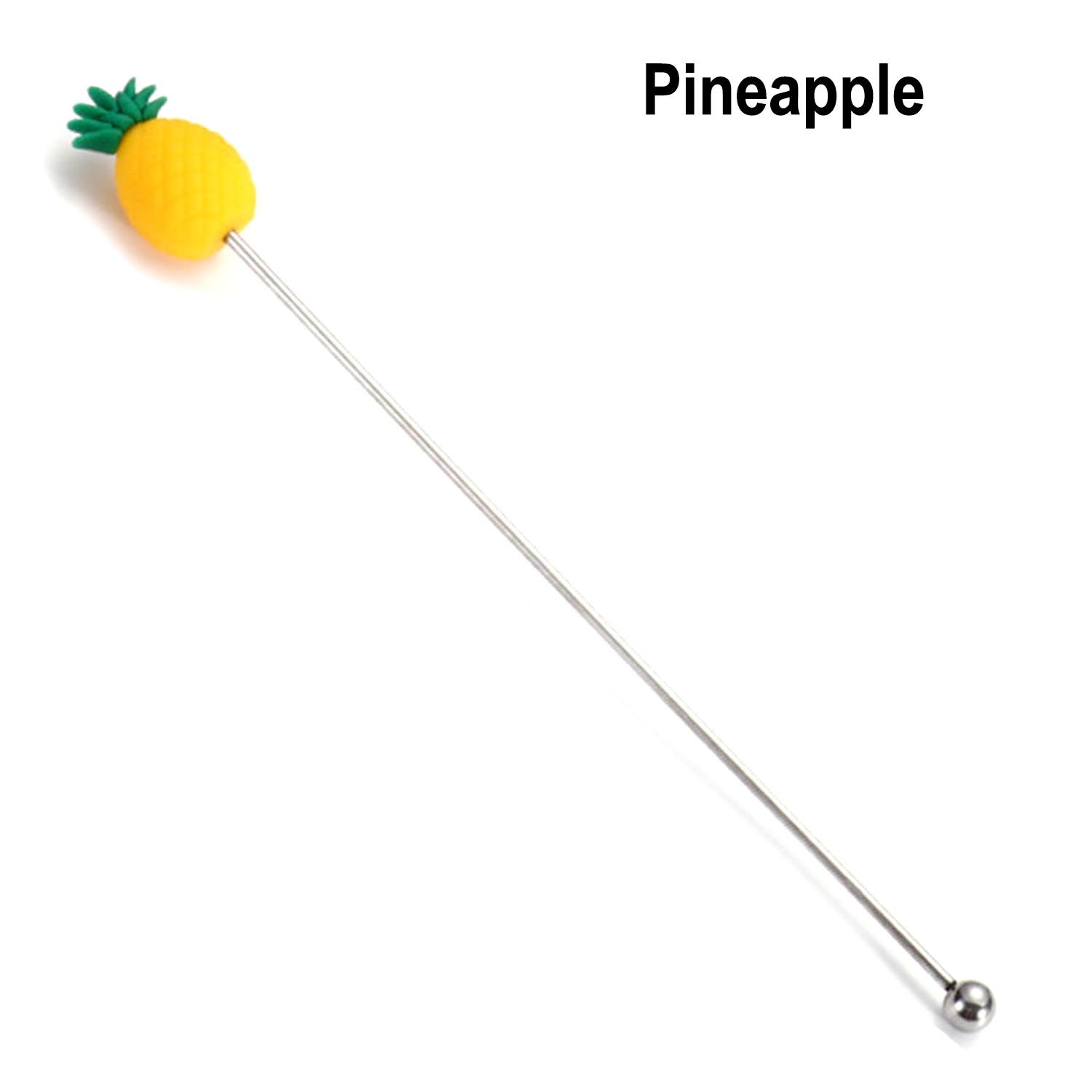 Cocktail Drink Stirring Sticks Straw Wine Glass Bar Swizzle Mixing Sticks Mixer Muddler for Restaurant Bar Party Cafe Bar Tools: pineapple