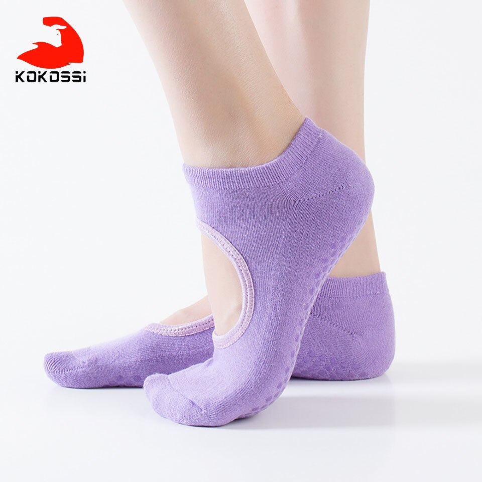 KoKossi de Yoga-Calcetines antideslizantes para mujer, medias deportivas cómodas de algodón, respetuosas con la piel, Pilates, 1 par: 6