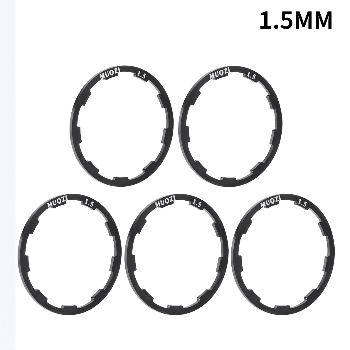 Mountain Bike Flywheel Washer Multi-Specification Cassette Flywheel Road Bike Gasket Hub Tower Base Ring Fitting: Black-1.5mm