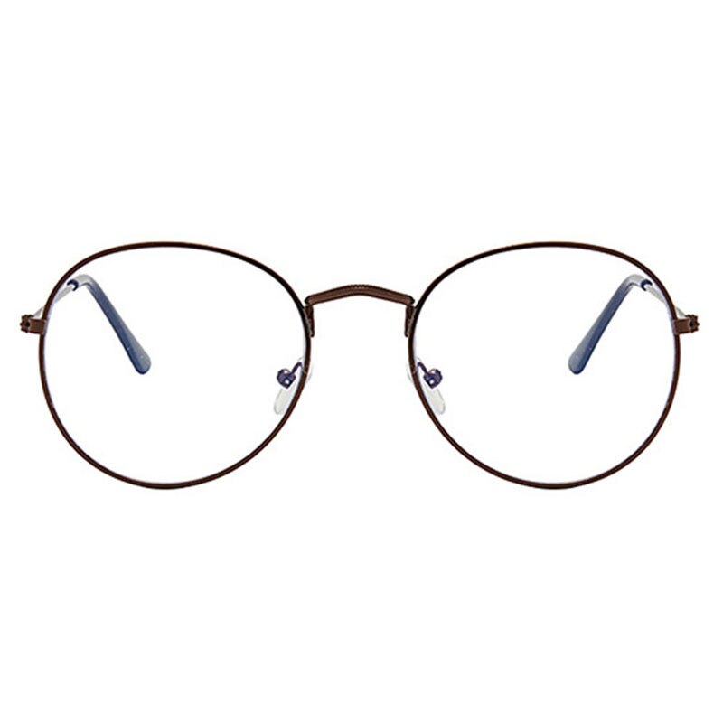 Round Reading Glasses Vintage Metal Frame Retro Personality Unisex College Style Eyeglass Clear Lens Eye Glasses Frames: C5