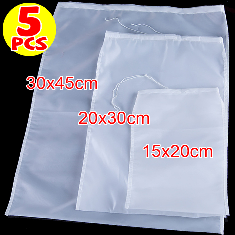 100Mesh Herbruikbare Mesh Sojamelk Nylon Filterzakken Moer Yoghurt Thee Koffie Olie Voedsel Druk Filter Theepot Grote Keuken Filters Zak