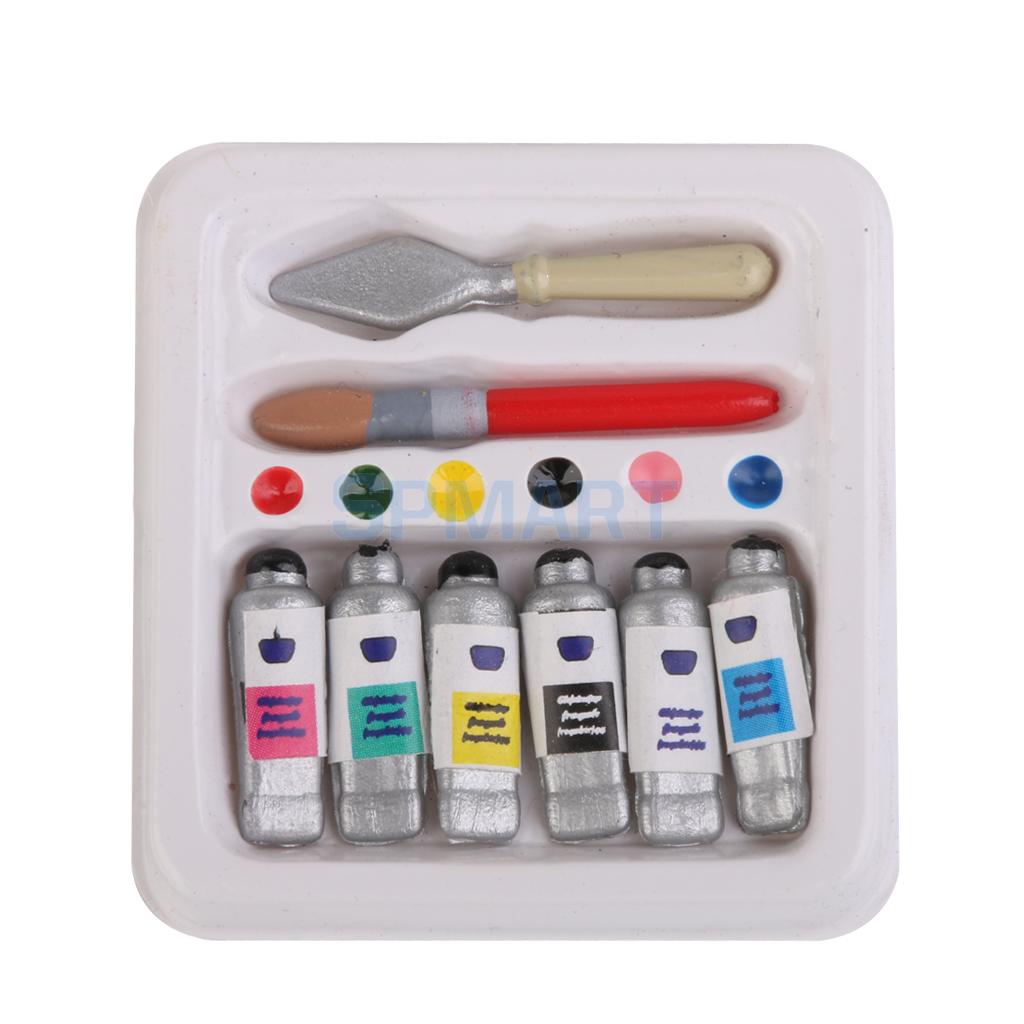 SPMART Dollhouse Miniature Mini Pigment Set for 1/12 scale