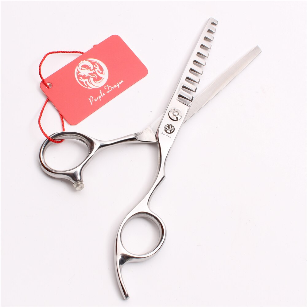 6'' 17cm Japan 440C Purple Dragon Human Hair Thinning Scissors 10 Teeth Barbers' Scissors Thinning Rate 40% Z2005-A
