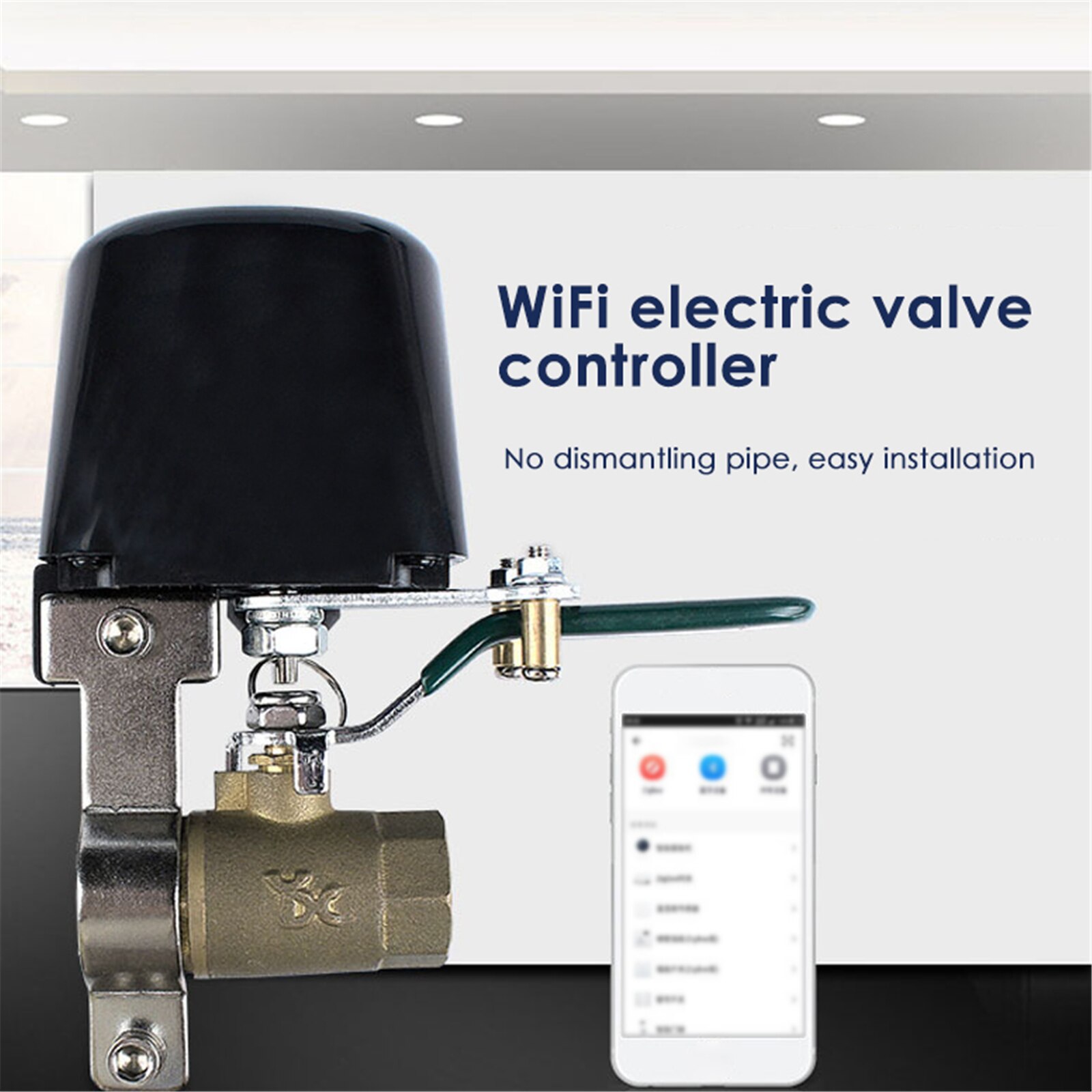 WIFI Smart Sprinkler Controller Water Gas Shut Off Valve Control Compatible With Alexa Google Application Program iOS/Android
