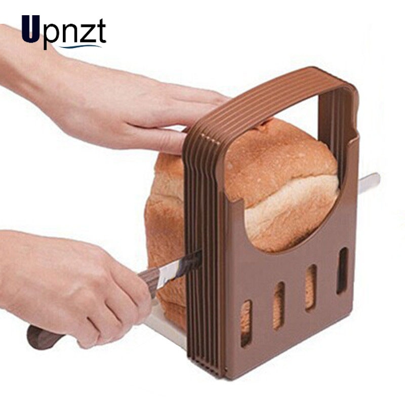 Praktisk toastbrødssnitter plast foldbart brødskæreholder skærevejledning skæreværktøj køkken tilbehør