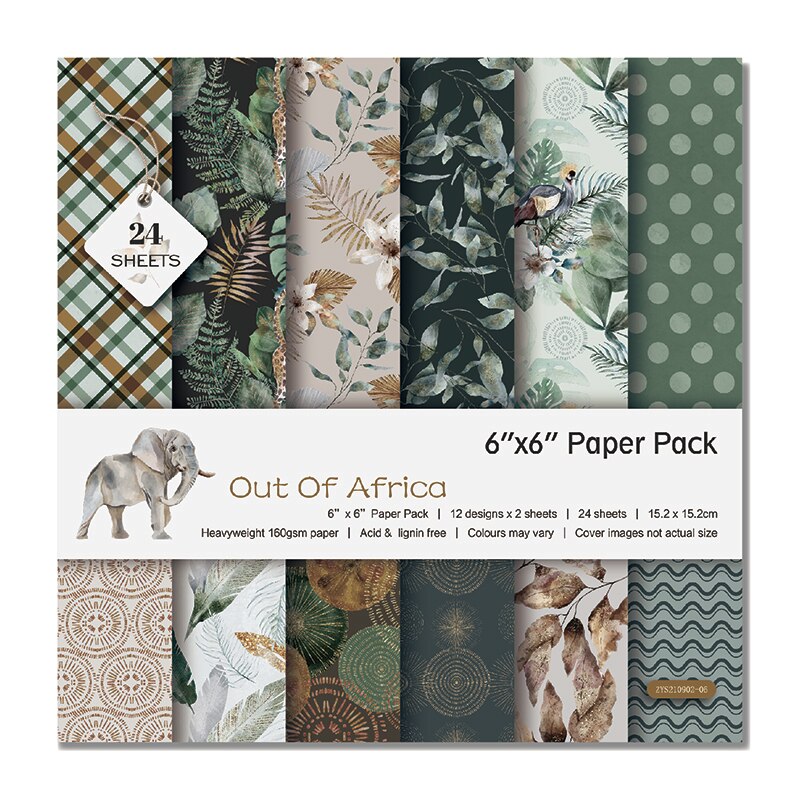 Paquet de 24 feuilles de papier pour Scrapbooking de style africain, papier artisanal fait à la main, pad de fond artisanal 1128