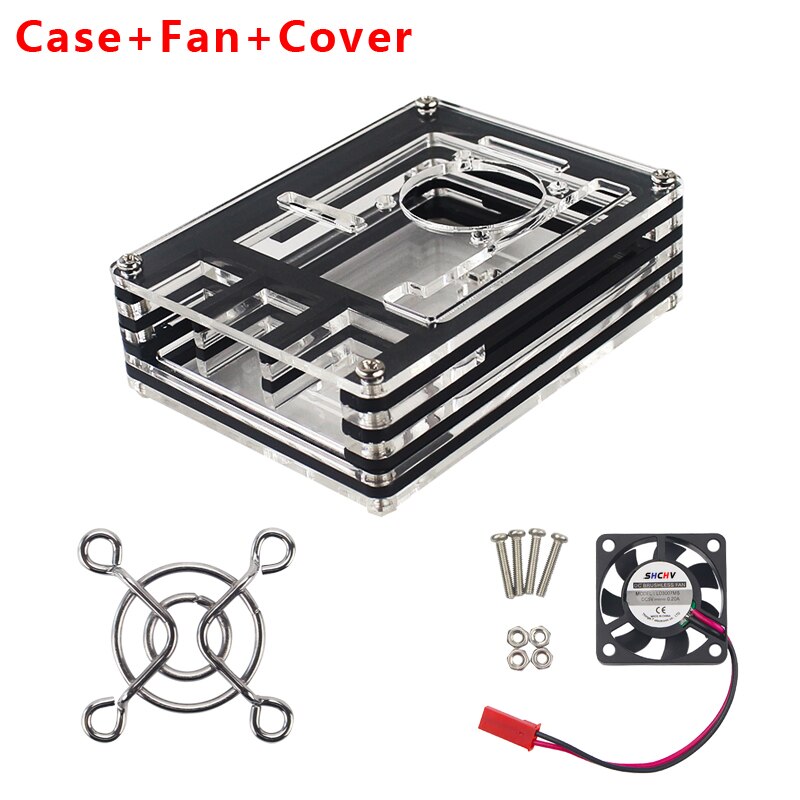 9 Layer Acrylic Case for Raspberry Pi 4 Model B Transparent Black Shell with Cooling Fan Protect Cover for Raspberry Pi 4 4B: Blue