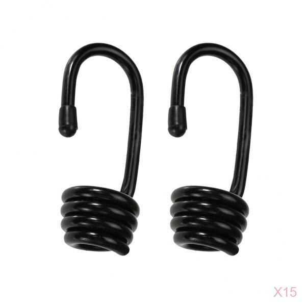 30x Heavy Duty Metal Bungee Shock Cord Hook Spiral for 10mm Luggage Straps