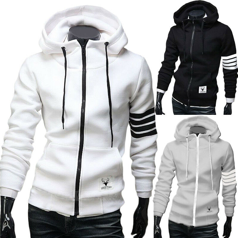 Men's Winter Slim Hoodie Warm Hooded Sweatshirt Coat Jacket Outwear Sweater Tops