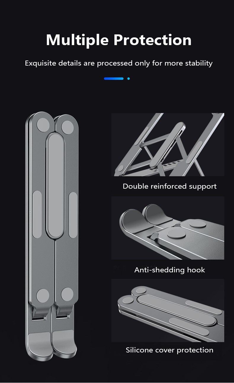Laptop Mounts for 11-17 inch laptop tablets Aluminum alloy Stand 7-position adjustable height Portable Holder for Desk