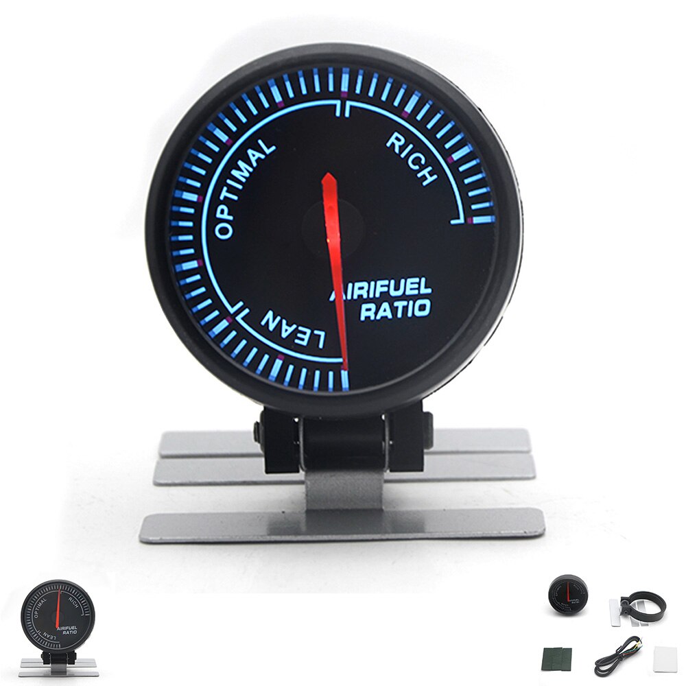 2.5 "60mm boost vakuum wasser temp öl temp ölpresse spannung tachometer luft kraftstoff verhältnis EGT gauge schwarz farbe blau Led: Air Fuel Ratio