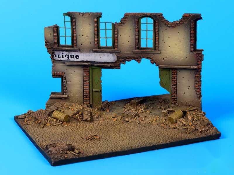 1/72 harz druckguss Szene Layout Requisiten Grau Modell schlicht Gebrochen Zauberstab Ruinen Webseite Plattform (14,5 x13x12)