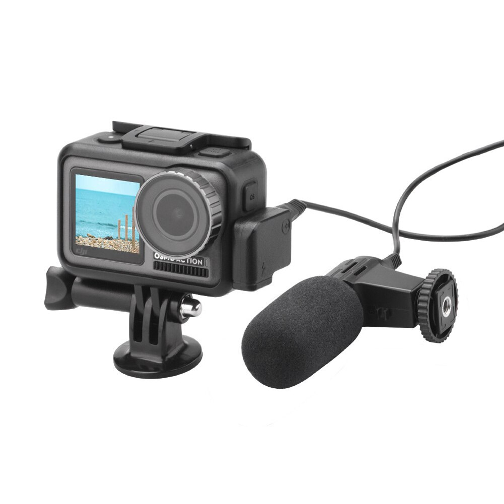 Praktischer audio-abs-dual -3.5mm- mikrofon-adapter, datenübertragungszubehör, tragbarer anschluss, ladefunktion für osmo action