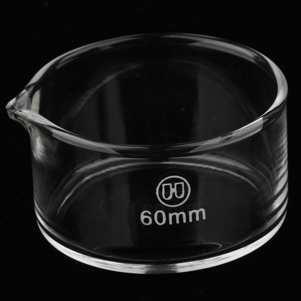 2 Pieces 60mm Reusable Glass Crystallizing Dishes, Borosilicate