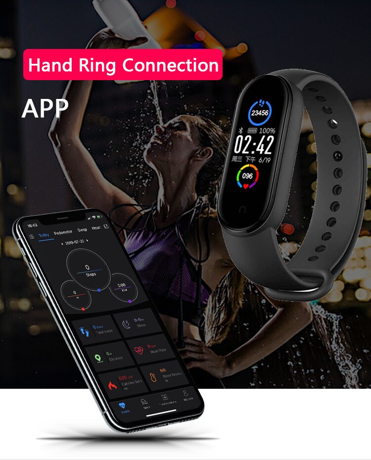 M5 Smart Band Mannen Vrouwen M5 Smart Horloge Hartslag Bloeddruk Sleep Monitor Stappenteller Bluetooth Verbinding Voor Ios Android