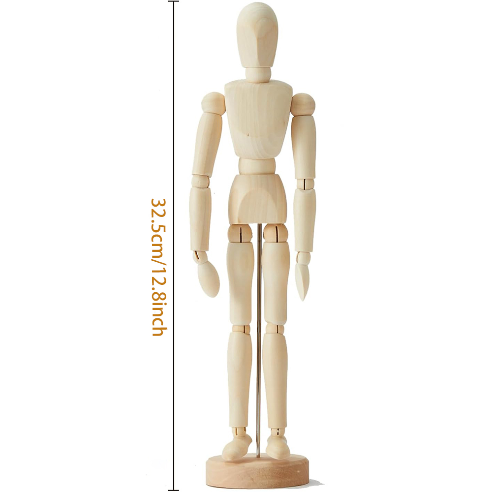 8/12 ''Artystyczny drewniany manekin z przegubami Idealny robić dekoracji wnętrz / rysowania ludzkiej postaci: zielone światło