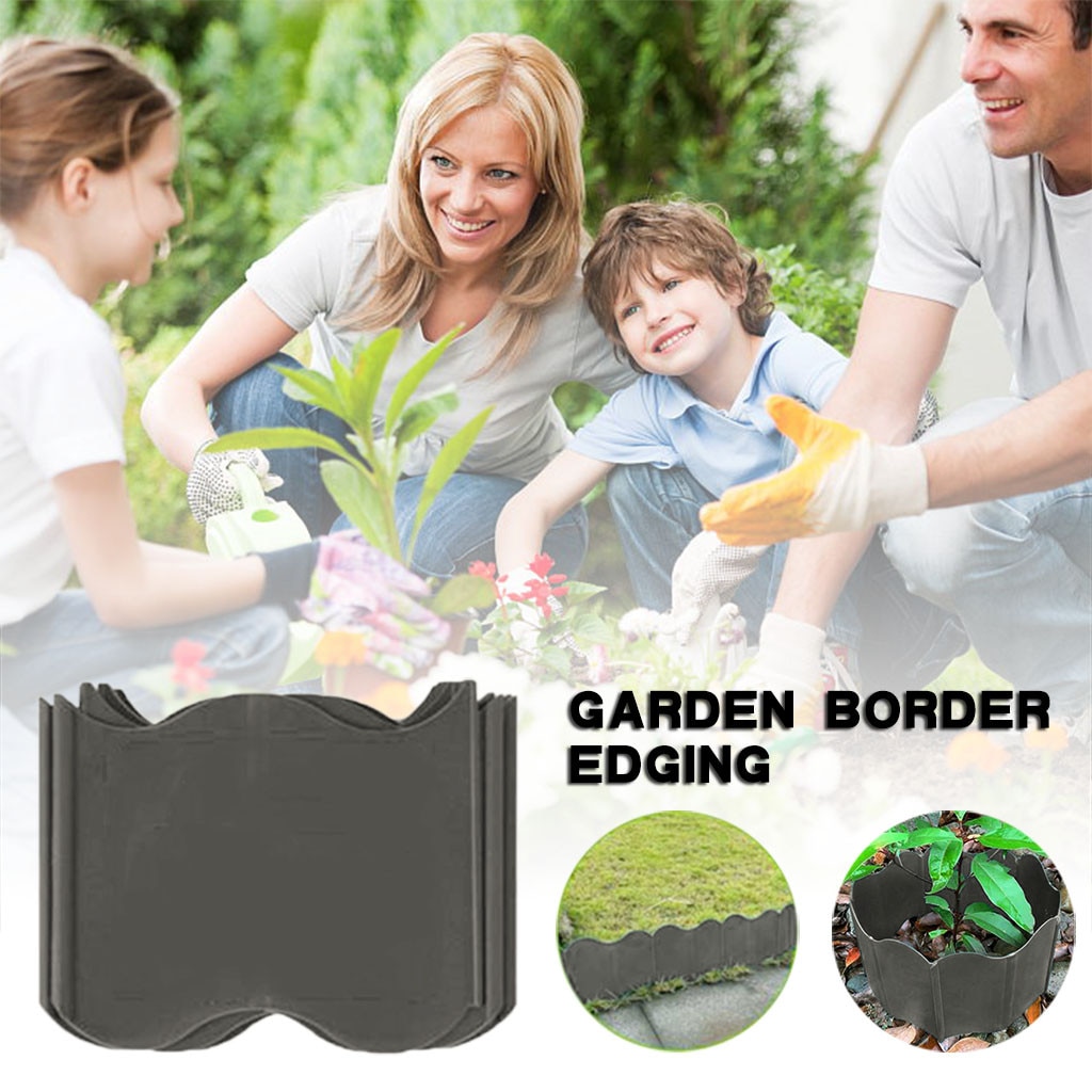 Garden Flexible Lawn Grass Plastic Edging Border Extra Strong Pins Grass Edging Fence Belt Garden Patio Greening Belt 20pcs #T1G
