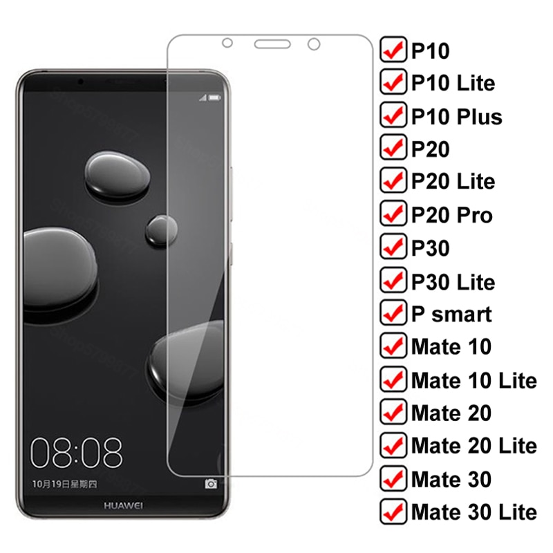 9H HD Gehärtetem Glas Für Huawei P10 Plus P20 Pro P30 Lite P Smart Screen Protector Mate 10 20 30 Lite Schutz Glas Film