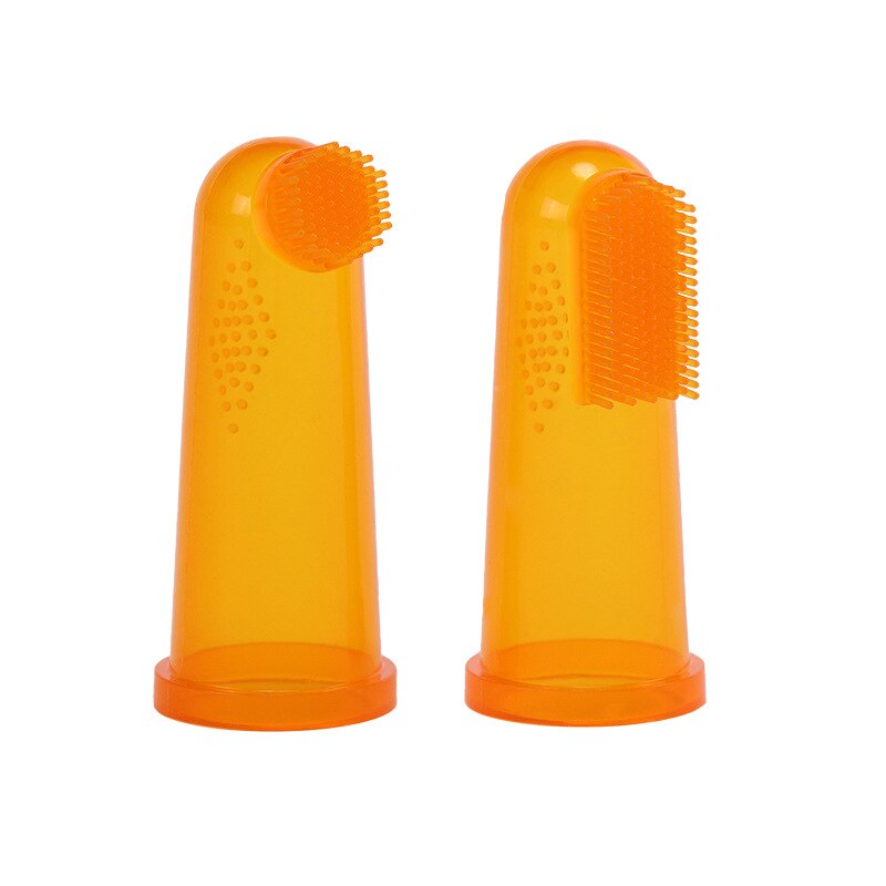 2 Silizium Toothbrushs + Kasten Baby Vinger Tandenborstel Tanden Schoon Weiche Silikon Baby Tandenborstel Gummi Schoonmaken Borstel: Default Title