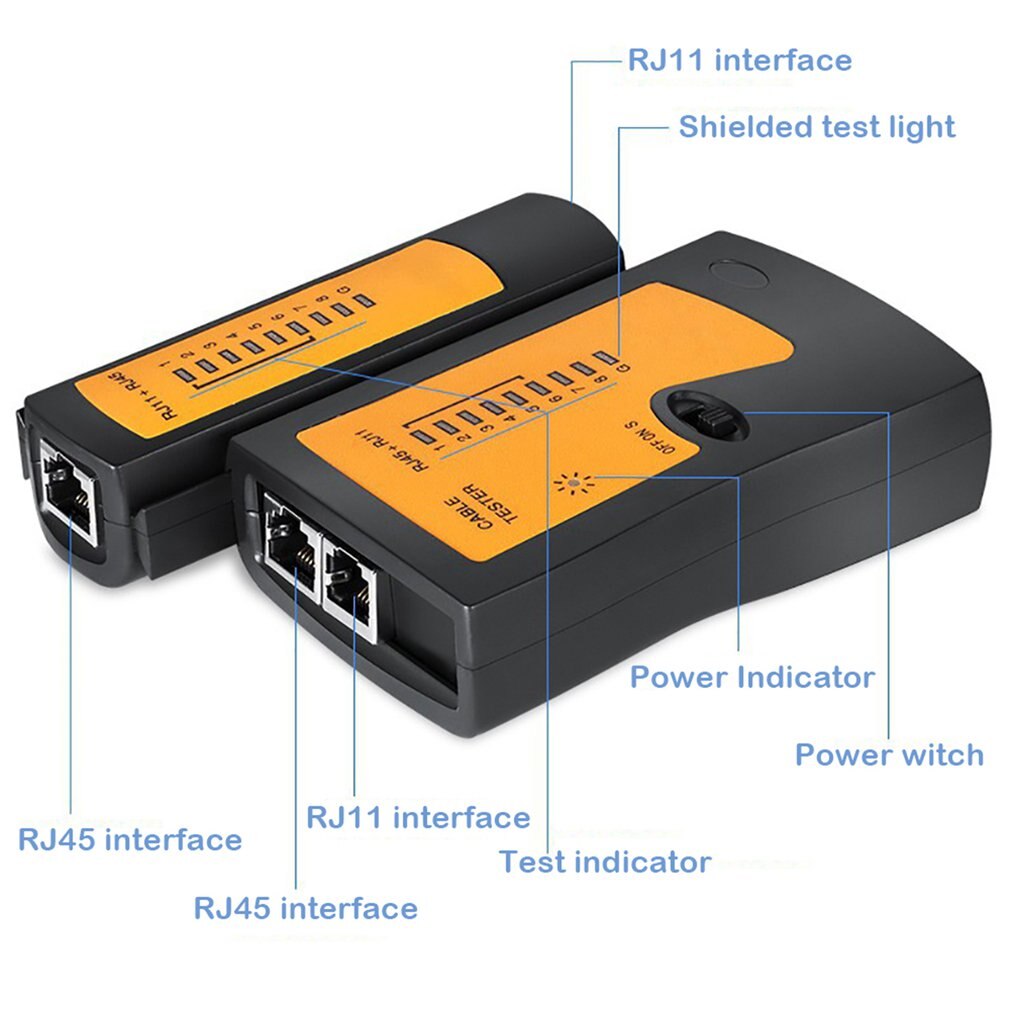 RJ45 Cable lan tester Network Cable Tester RJ45 RJ11 RJ12 CAT5 UTP LAN Cable Tester Networking Tool network Repair