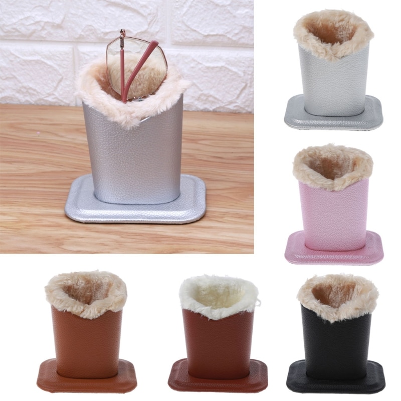 1 Pc PU Leather Eyeglass Holders Sunglass Stands with Soft Plush Lining Eyeglass Holder Stands Safe Plush Lined Glasses Case