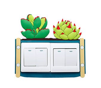 3D Big Switch Cover Room Decor Silicone Light Button Sticker On-off Switch Sticker Luminous Switch Outlet Double Swatches: Red