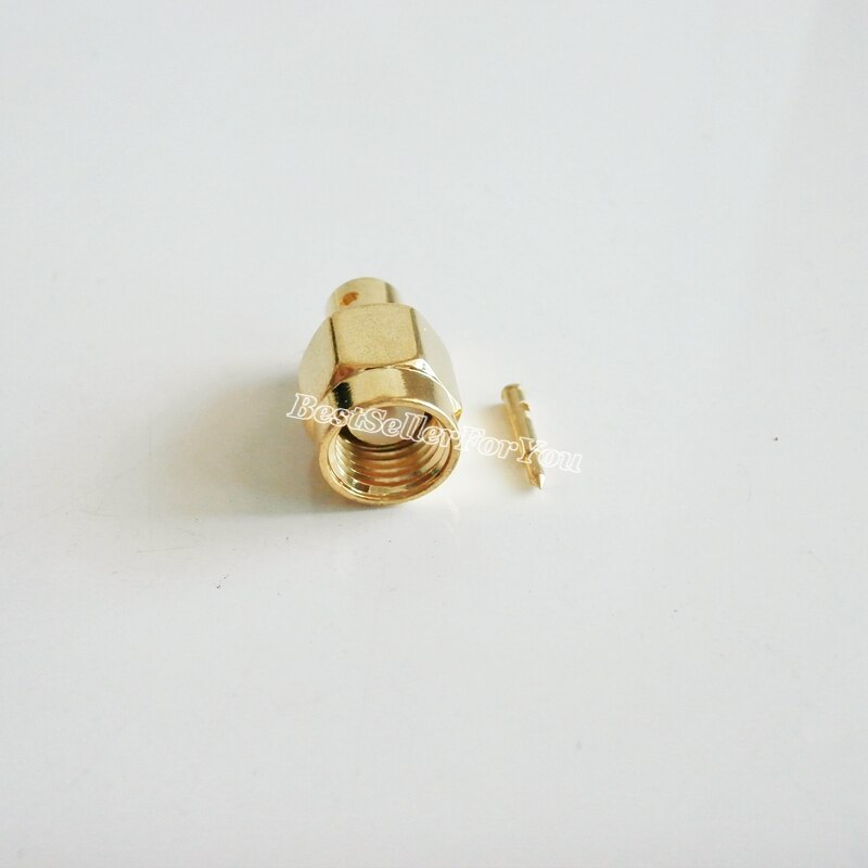 10Pcs SMA solder plug Male straight connector For semi-rigid RG402 0.141" cable