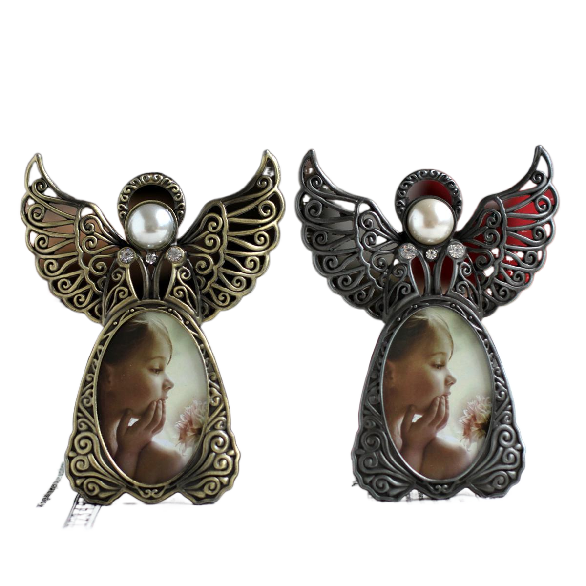 3 Inch Metal Photo Frame Diamond Bead Cutout Frame Bookshelf Decoration