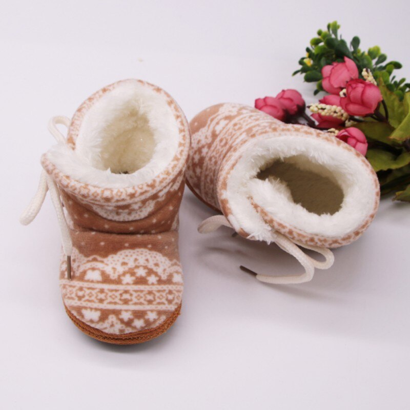 Winter Warm Baby Snow Boots Plus Velvet Toddler Boots Baby Shoes Newborn Soft Sole Anti-slip Crib Shoes Y13