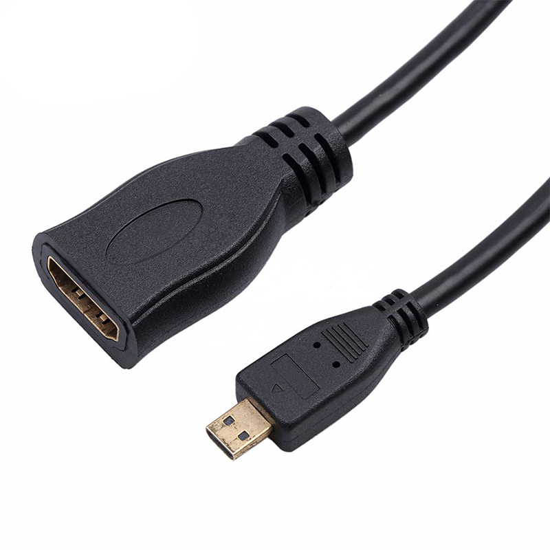 commun Micro HDMI vers HDMI câble plaqué or connecteur HDMI 1080P adaptateur hdmi adaptateur mâle vers femelle convertisseur