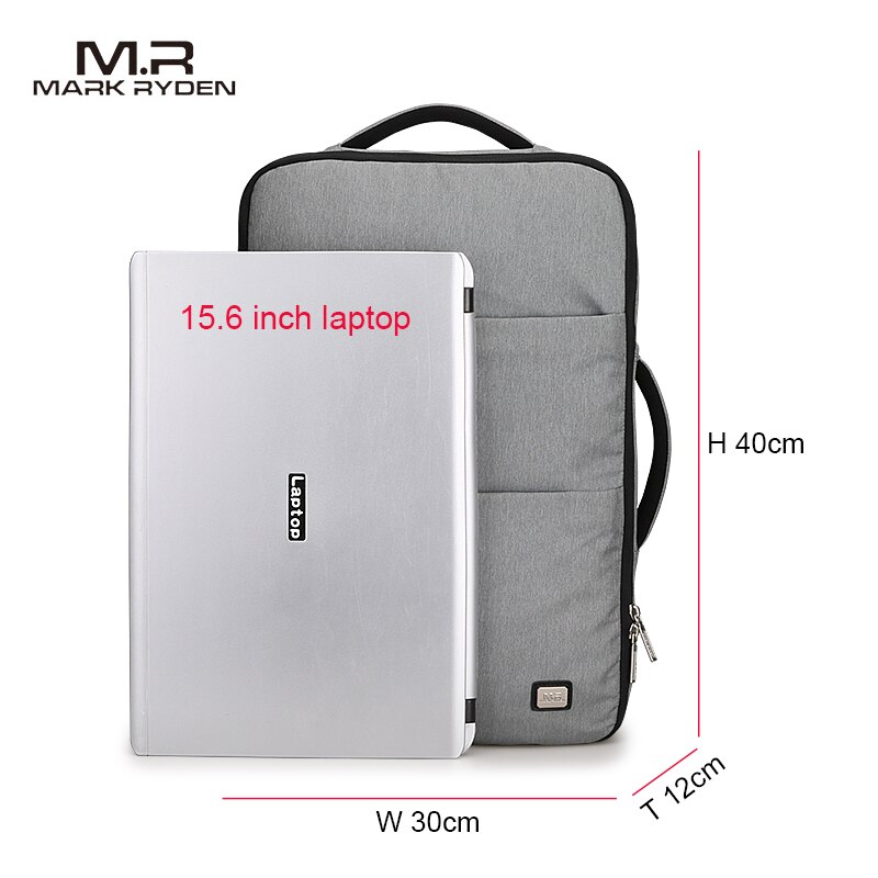 Mochila para ordenador portátil de Mark Ryden para hombre, bolsa de negocios con puerto de carga USB, mochila escolar de viaje para ordenador portátil de 15,6 pulgadas