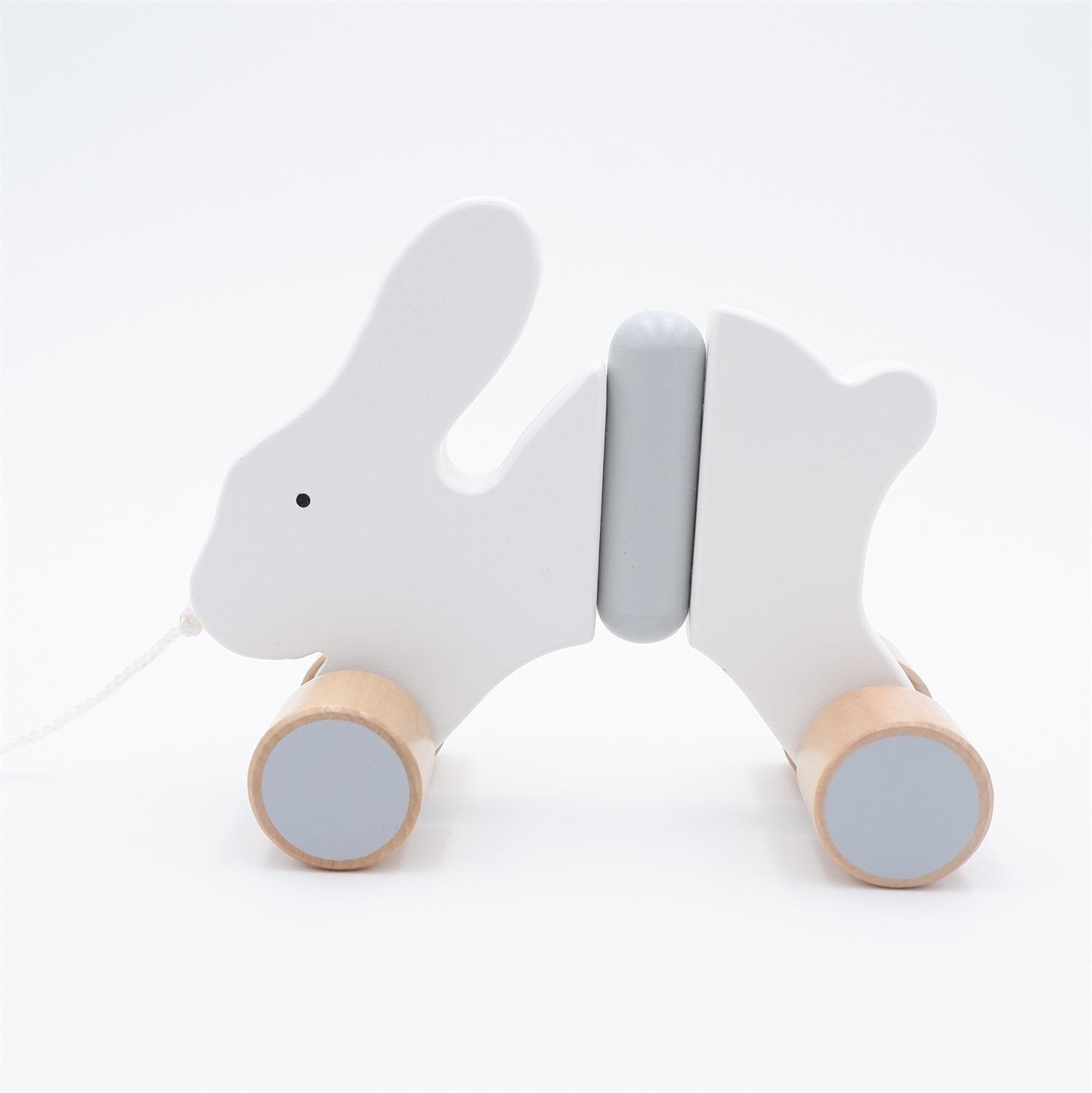 Janod baby pop duw-a-long bunny interactief houten speelgoed spelletjes voor kinderen: Konijn
