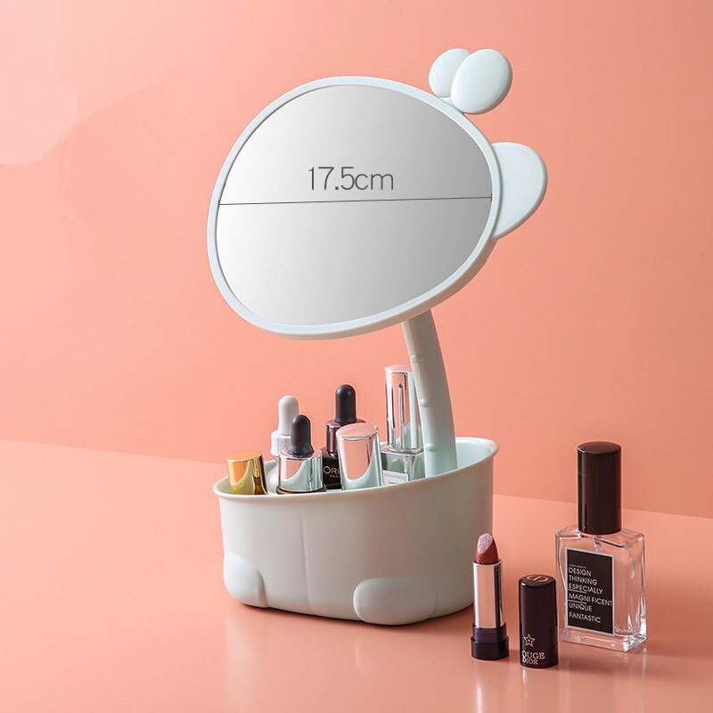 Skrivebords makeup spejl makeup spejl bærbart sammenklappeligt lille spejl smart spejl badeværelse makeup spejle ovalt spejl