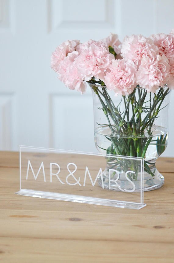 Mr &amp; Mrs acryl bruiloft teken-bruiloft decor-vrijstaande teken-tafel decor-acryl bruiloft borden