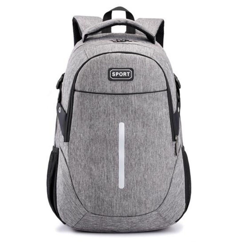 Teenagers School Bag Reflective Strip Boys Girls School Backpack Shoulder Bag Man Woman Backpack Travel Sport Bag Mochila: Gray