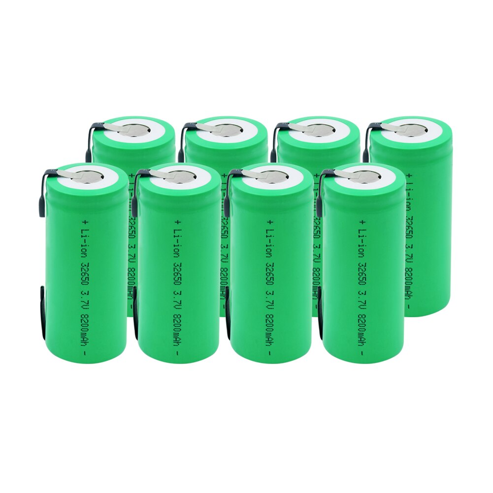1-10 Pieces 8200mah 3.7V 32650 Battery Lithium Li ion 32650 Rechargeable Battery With DIY Tabs for Flashlight: 8  Pieces