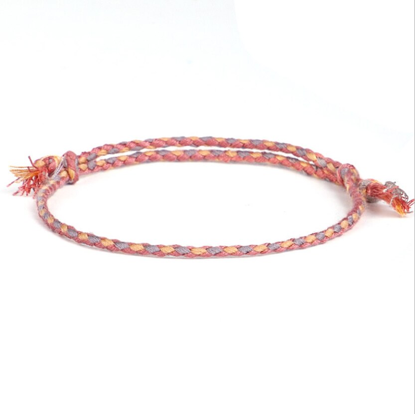 Pulsera de cuerda multicolor trenzada hecha a mano para hombre y mujer, brazalete ajustable étnico, joyería, de pareja: 13