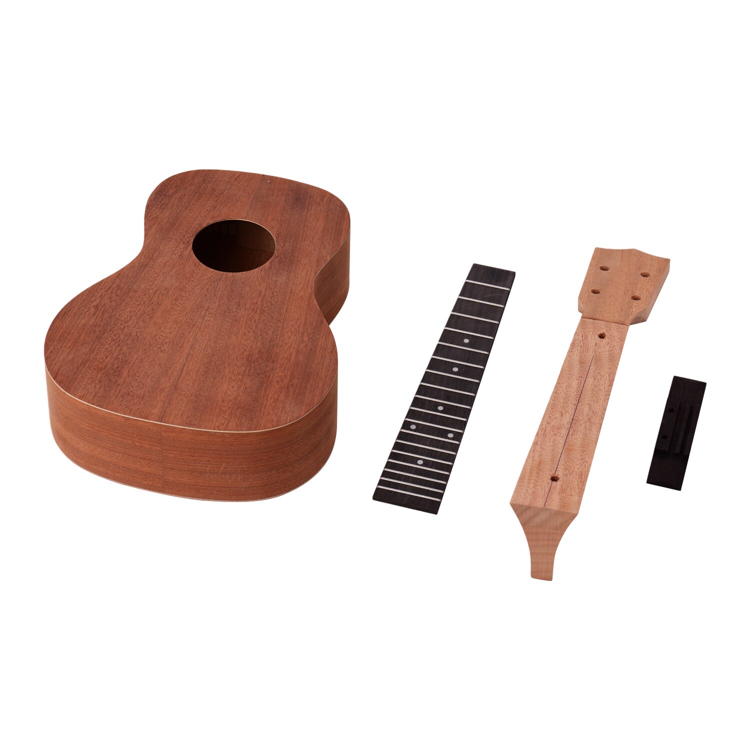 Ammoon 21 pouces non fini bricolage ukulélé Kit Ukelele contreplaqué corps okoumé bois massif Uke cou ouvert Style accordeurs de cordes