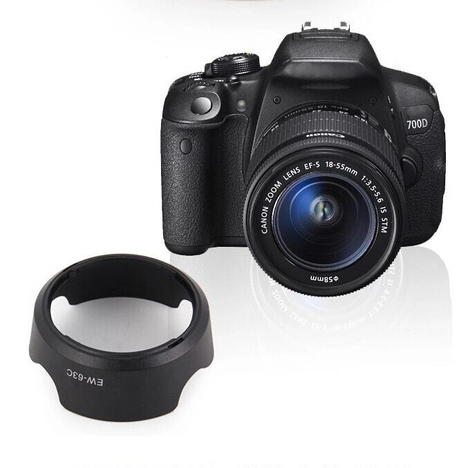 DSLR Camera Lens Hood 58mm EW-63C Bayonet for Canon 700D Rebel T5i 100D EF-S 18-55mm STM Lens No Tracking]