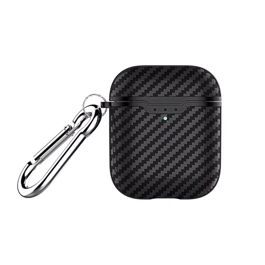 Funda protectora de fibra de carbono a prueba de polvo para AirPods 1/2, auricular Bluetooth: Blackfor AirPods 2