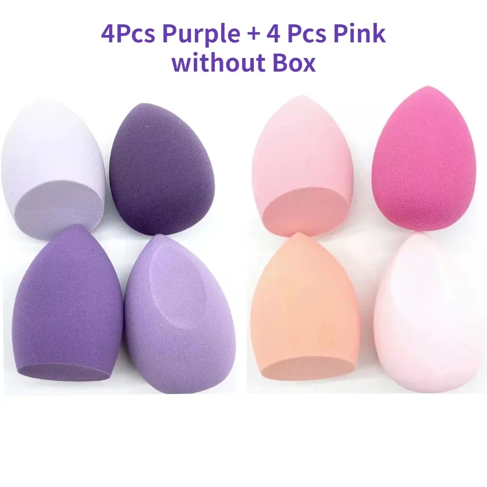 4/8 Uds esponja de maquillaje juego de licuadora huevo de belleza esponja cosmética esponjas de base suave esponja de polvo mujeres maquillaje herramientas de belleza: Verde