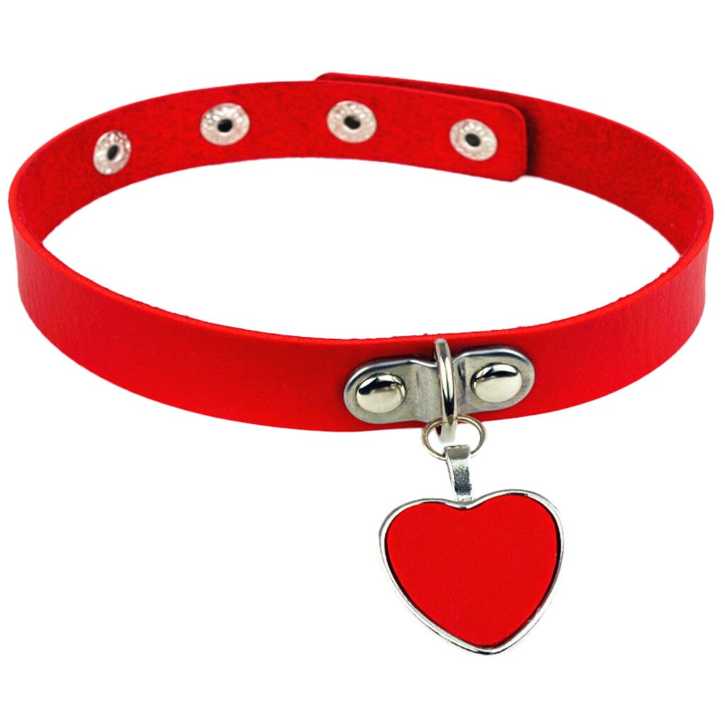 Stijlvolle Rock Punk Gothic Hanger Ketting Liefde Lederen Kraag Gothic Ketting Choker Ketting Cool Hals Колье Чокер: E