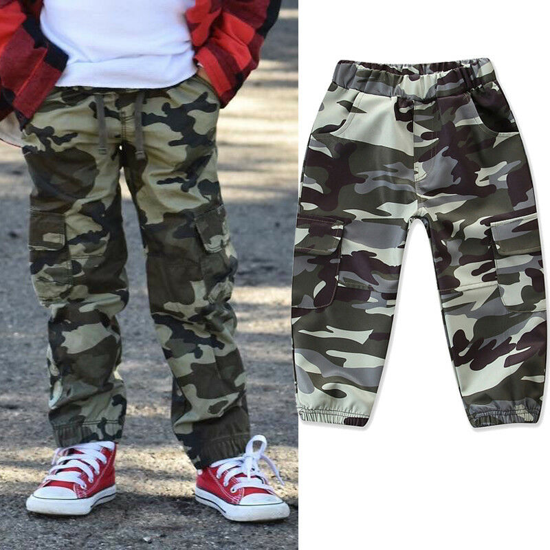 Goocheer 2-7y peuterjongen meisjes elastische broek kinderen casual camouflage rechte lange broek broek coole jongens onderkant