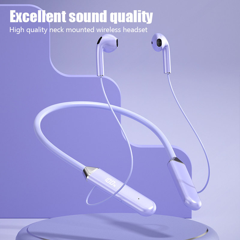Magnetische NackenbüGel-Kopfhörer, kabellose Bluetooth 5.2-Kopfhörer, LED-Anzeige, Headset, Sport-Ohrhörer mit Geräuschunterdrückung und Mikrofon