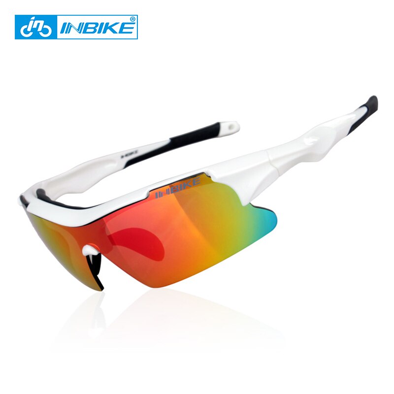INBIKE Radfahren Brillen Männer Frauen Outdoor Sport Brille Polarisierte Fahrrad Sonnenbrille Bike Reiten Schutz Brille 5 Objektiv: WHITE