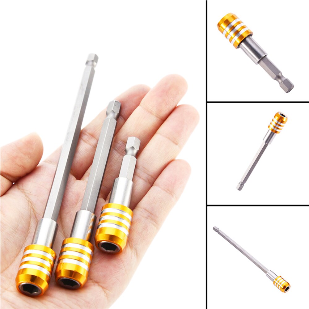 Sleeve Rod Kit Quick Release Magnetic Bit Screwdriver Holder 1/4" Hex Shank Drill 60 100 150mm