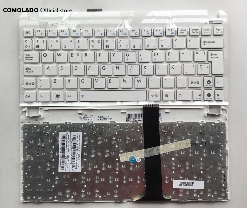 Spanish Arabic Japanese Nordic Laptop Keyboard For Asus Eee PC 1015 1015B 1015BX 1015PW 1015CX 1015PD 1011 1015PX With Frame: SILVER
