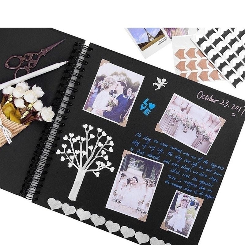 Álbum artesanal DIY, álbum de recortes, álbum de fotos, 1 unidad, álbumes de fotos, papel para álbum de recortes, de aniversario de boda, libros de memoria